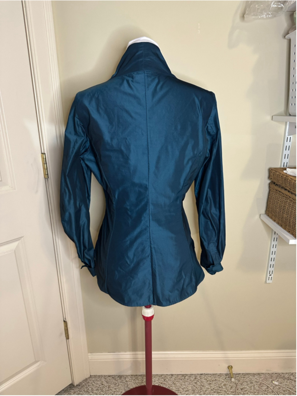 ELM by Matthildur Teal Architectural Blouse - Size 1 (Small) Lagenlook - Picture 2 of 6